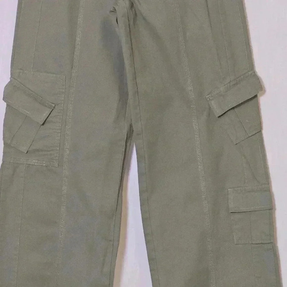 Los Angeles Sixty Six Green Utility High Waisted Cargo Pants W Pockets Sz 5 - Picture 3 of 11